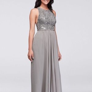 NWT grey/ silver sequined dress